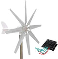 Portable Wind Turbine Generator Kit, 600W-1000W 12V/24V/48V with MPPT Controller, 8-Blade Small Windmill for Off-Grid Garden Lighting - Efficient Renewable Energy Solution
