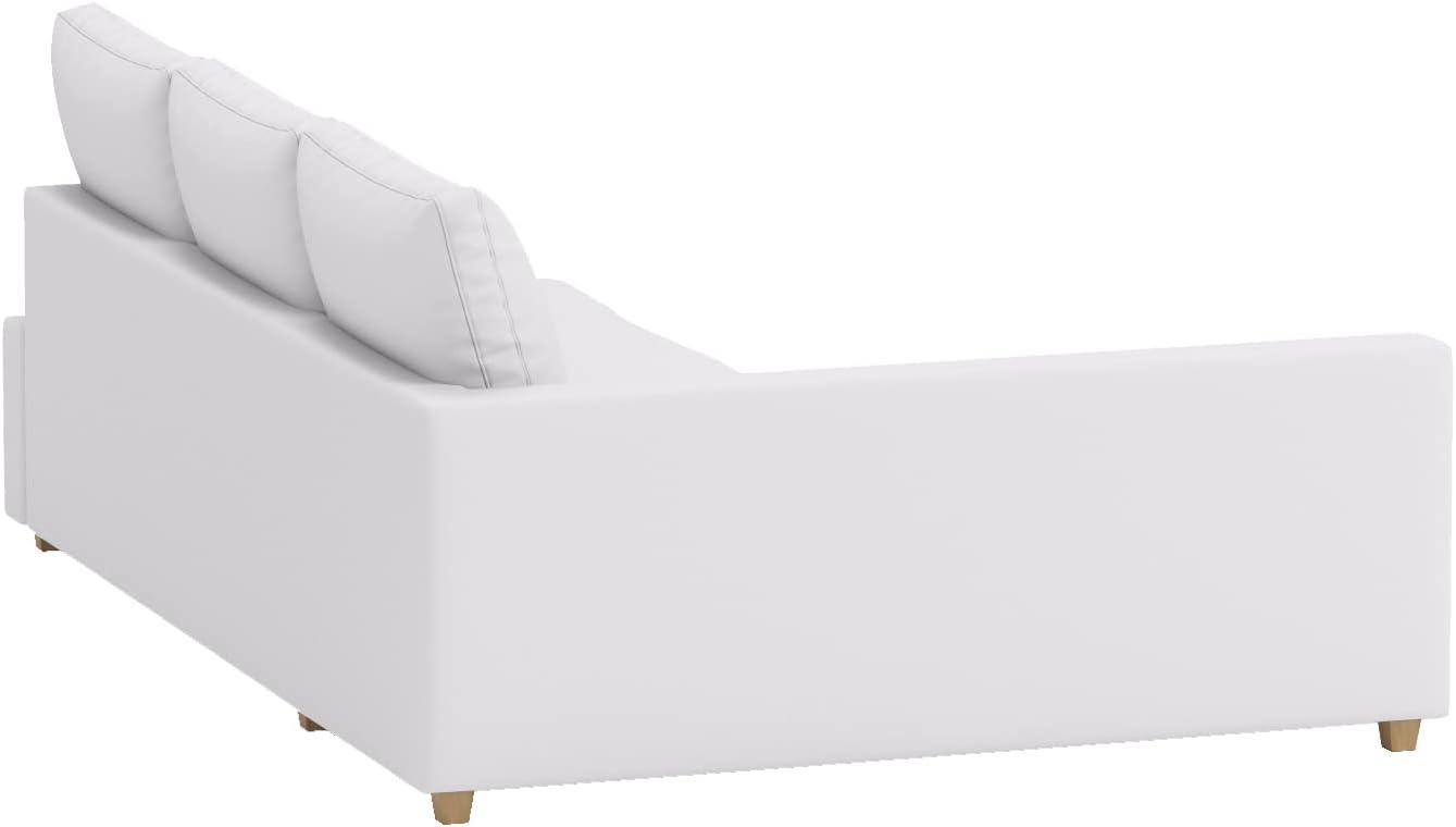 Durable Polyester Flax Friheten Sleeper Sofa Cover Replacement is Compatible with IKEA Friheten Sofa Bed, Or Corner, Or Sectional Slipcover. Sofa Cover Only (White Right Chaise)