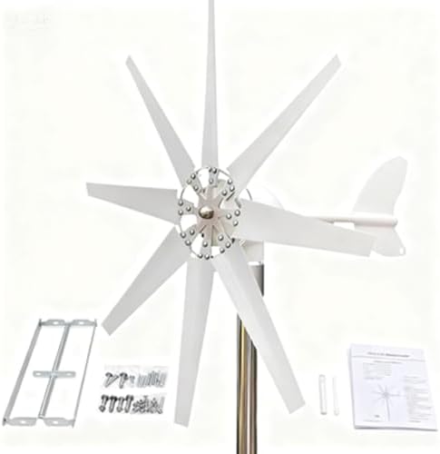 Portable Wind Turbine Generator Kit, 600W-1000W 12V/24V/48V with MPPT Controller, 8-Blade Small Windmill for Off-Grid Garden Lighting - Efficient Renewable Energy Solution