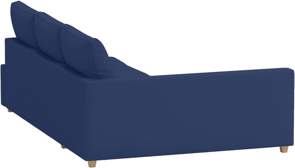 Durable Polyester Flax Friheten Sleeper Sofa Cover Replacement is Compatible with IKEA Friheten Sofa Bed, Or Corner, Or Sectional Slipcover. Sofa Cover Only (Polyester Blue Right Arm Longer)