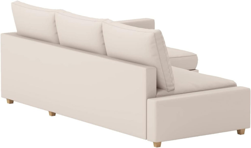Durable Polyester Flax Friheten Sleeper Sofa Cover Replacement is Compatible with IKEA Friheten Sofa Bed, Or Corner, Or Sectional Slipcover. Sofa Cover Only (Light Beige Left Chaise)
