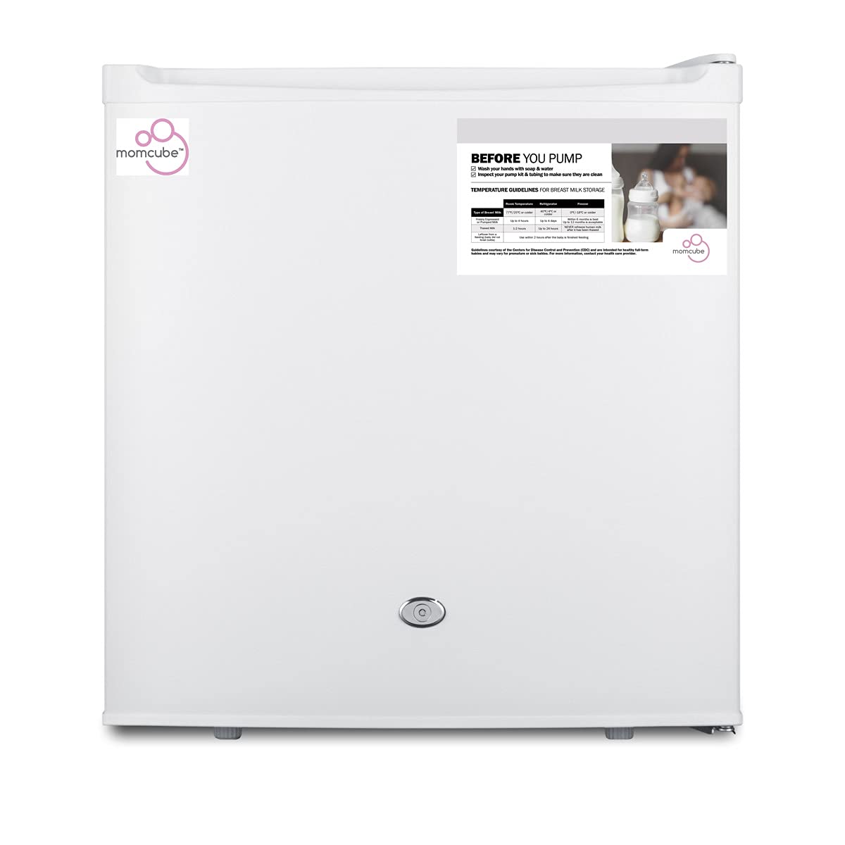 ACCUCOLD Momcube 19' Breast Milk Refrigerator, 1.7 cu.ft. Capacity, Compact Refrigerator, Medical Refrigerator, Lock, White - MC2