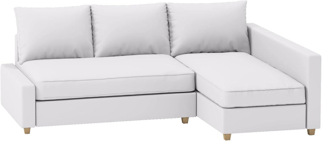 Durable Polyester Flax Friheten Sleeper Sofa Cover Replacement is Compatible with IKEA Friheten Sofa Bed, Or Corner, Or Sectional Slipcover. Sofa Cover Only (White Left Long)