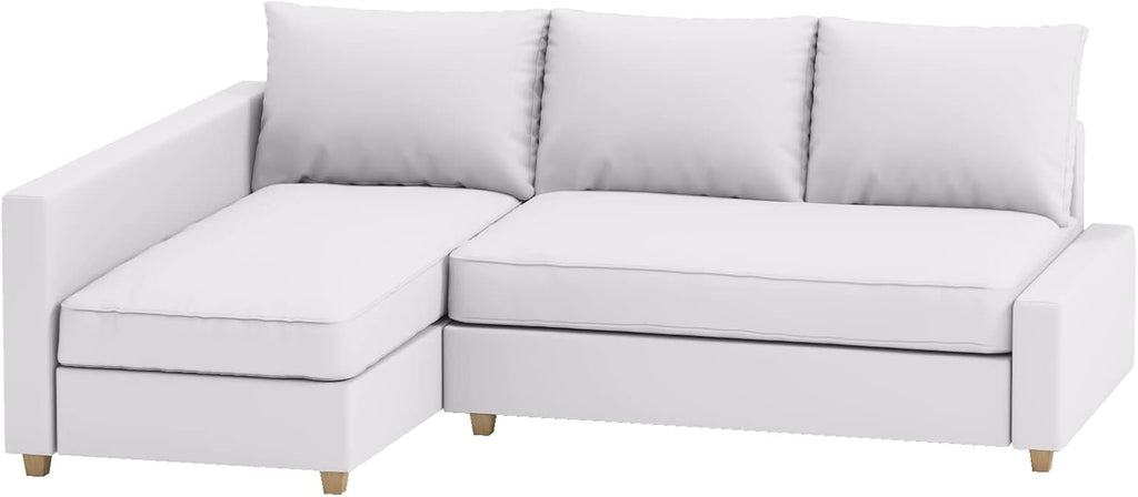 Durable Polyester Flax Friheten Sleeper Sofa Cover Replacement is Compatible with IKEA Friheten Sofa Bed, Or Corner, Or Sectional Slipcover. Sofa Cover Only (White Right Chaise)