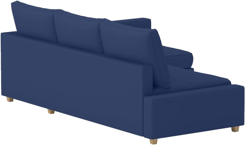 Durable Polyester Flax Friheten Sleeper Sofa Cover Replacement is Compatible with IKEA Friheten Sofa Bed, Or Corner, Or Sectional Slipcover. Sofa Cover Only (Polyester Blue Left Longer)