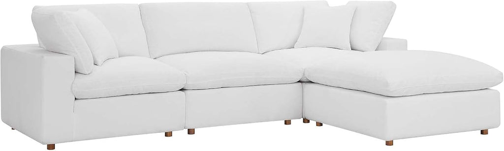 Modway Commix Down-Filled Overstuffed Upholstered 4-Piece Sectional Sofa