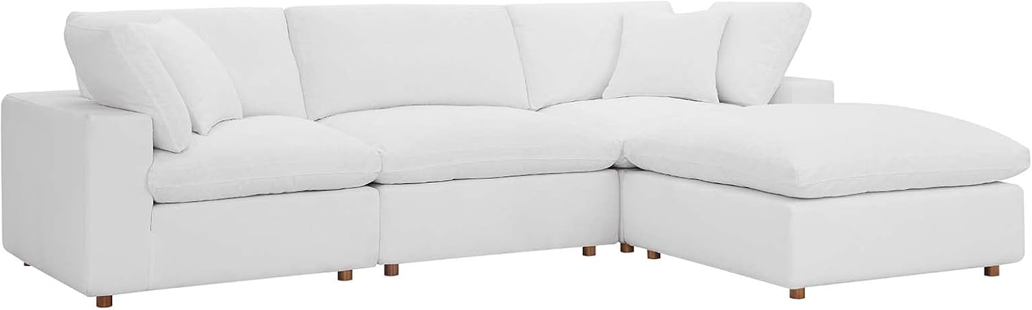 Modway Commix Down-Filled Overstuffed Upholstered 4-Piece Sectional Sofa