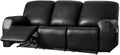vctops 8 Pieces Waterproof Faux PU Leather Recliner Sofa Covers Stretch Soft 3 Seats Couch Cover Anti-Slip Sofa Slipcover Furniture Protector with Elastic Bottom for Kids Pet(Black,3 Seat)