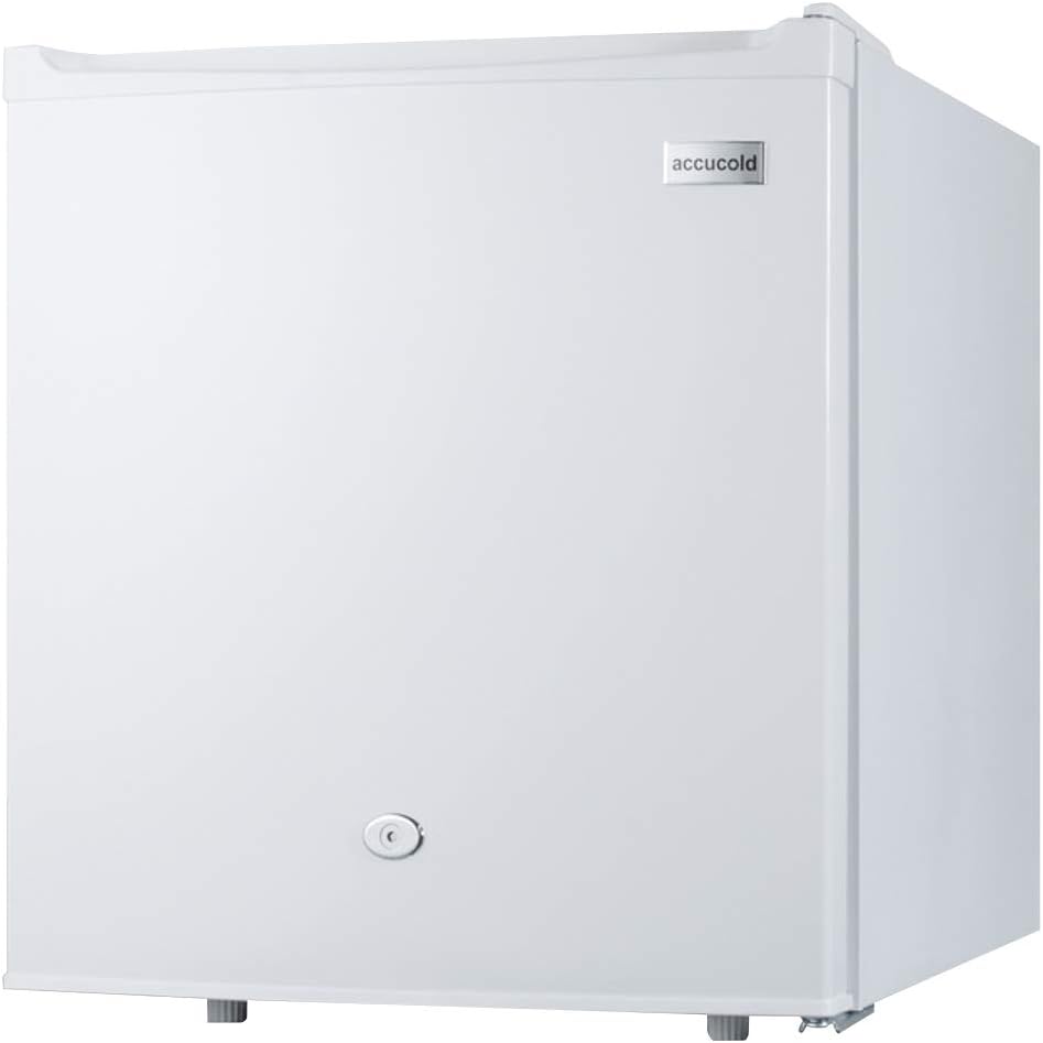 Summit Appliance FFAR23L Accucold 19' Wide Compact All-Refrigerator; Automatic Defrost; Factory-installed Lock; Internal Fan Cooling; 1.7 cu.ft Capacity; LED Lighting; Adjustable Thermostat; White