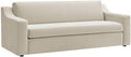 Modway Liora 87 Inch Stain-Resistant Performance Velvet Sofa in Alabaster - 3 Seater Upholstered Sofa Couch for Living Room Seating - Comfy Deep Seat Sofa with Scoop Arms
