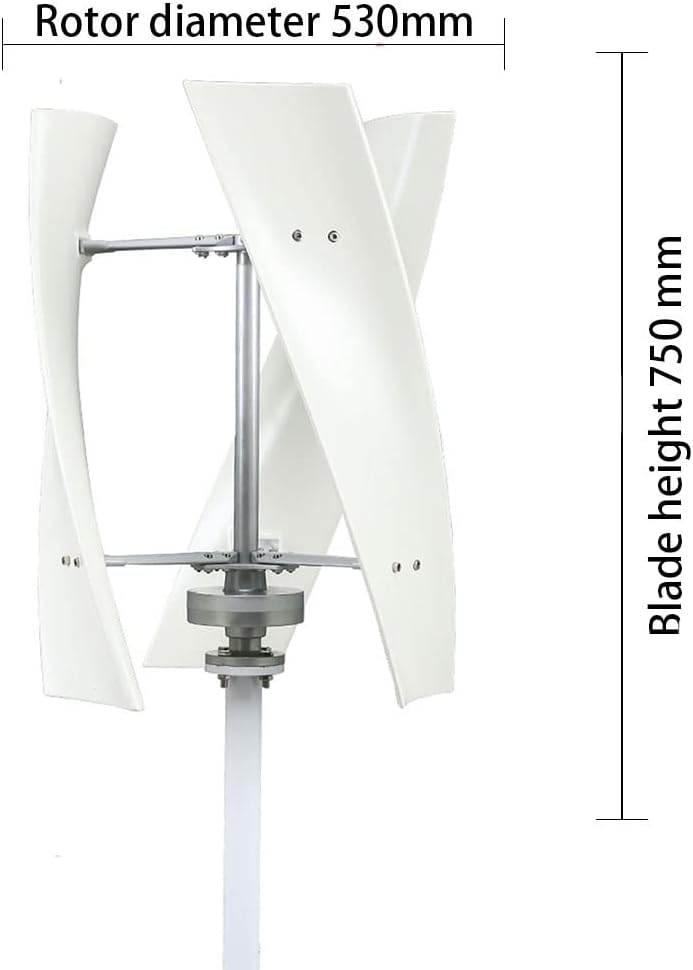 Wind Turbine Generator Kit,1000W 12V 24V 48V Portable Vertical 3 Blade Wind Generator Kit with Charge Controller Suitable for Wind Power, Solar Energy, and Batteries