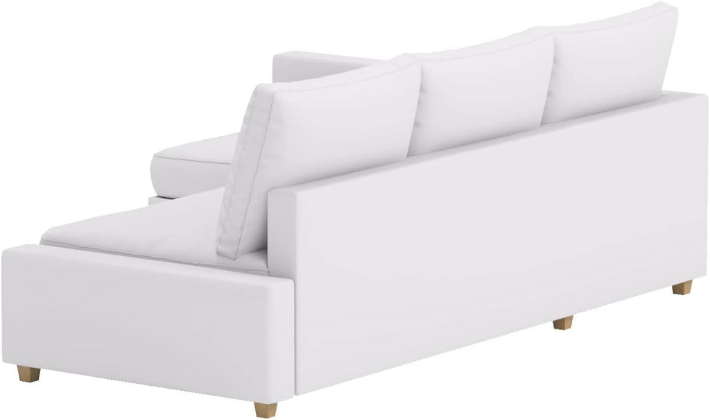 Durable Polyester Flax Friheten Sleeper Sofa Cover Replacement is Compatible with IKEA Friheten Sofa Bed, Or Corner, Or Sectional Slipcover. Sofa Cover Only (White Right Chaise)
