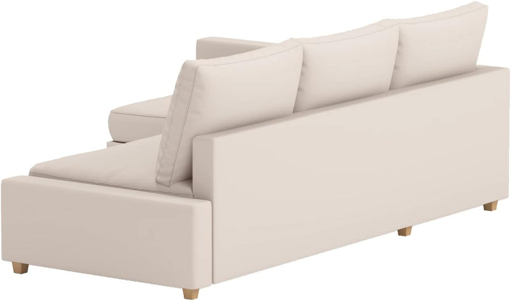 Durable Polyester Flax Friheten Sleeper Sofa Cover Replacement is Compatible with IKEA Friheten Sofa Bed, Or Corner, Or Sectional Slipcover. Sofa Cover Only (Light Beige Right Chaise)