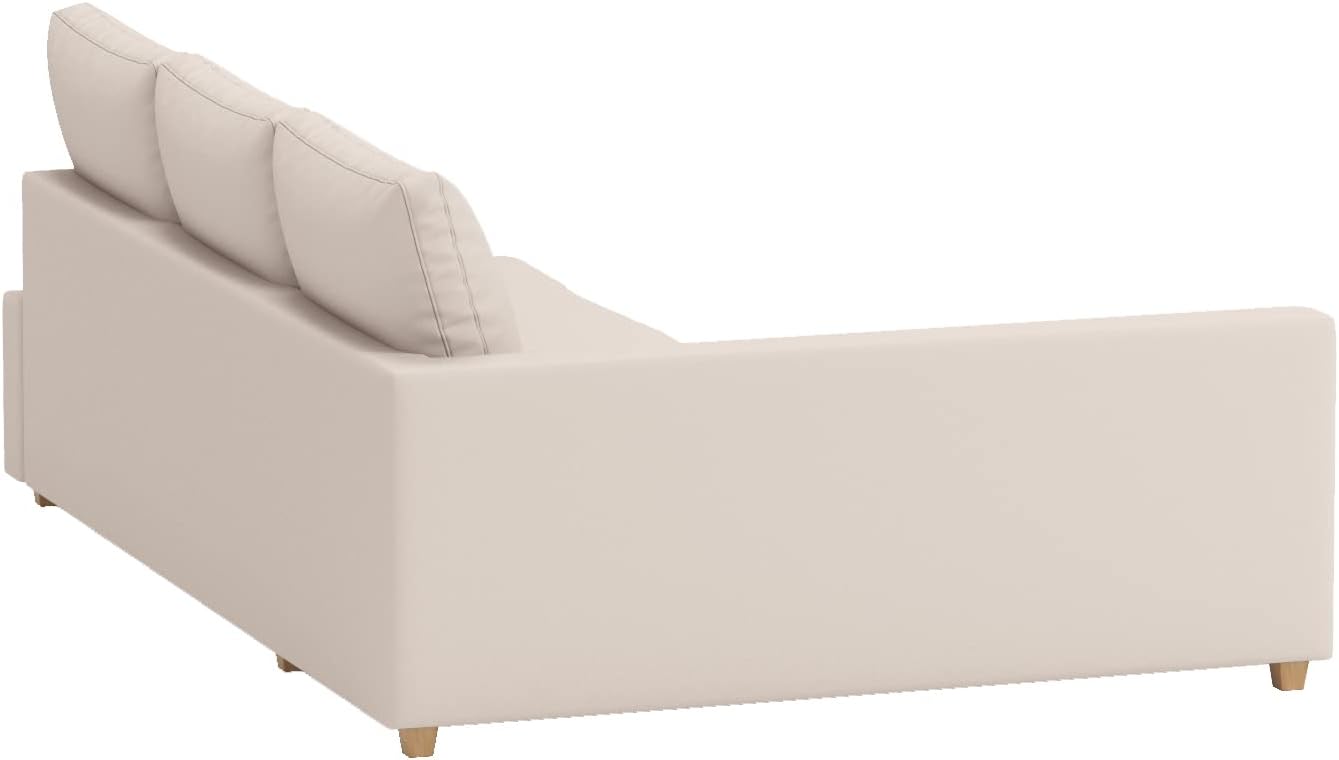 Durable Polyester Flax Friheten Sleeper Sofa Cover Replacement is Compatible with IKEA Friheten Sofa Bed, Or Corner, Or Sectional Slipcover. Sofa Cover Only (Light Beige Right Chaise)