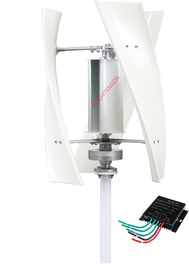 Wind Turbine Generator Kit 1000W 12V 24V 48V Portable Vertical Wind Power Turbine Generator Kit,3 Blade Wind Generator Kit with Charge Controller