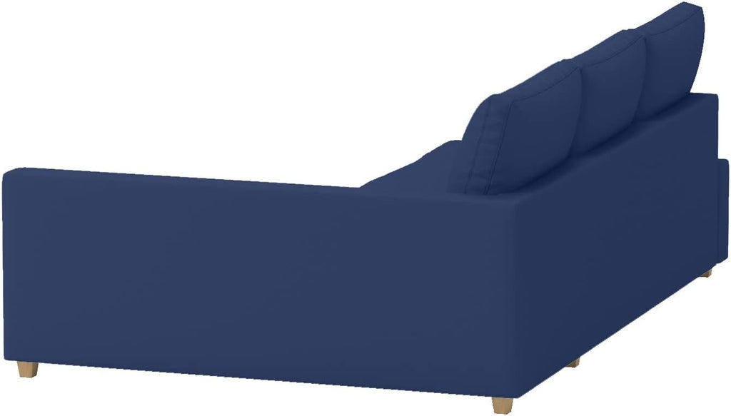 Durable Polyester Flax Friheten Sleeper Sofa Cover Replacement is Compatible with IKEA Friheten Sofa Bed, Or Corner, Or Sectional Slipcover. Sofa Cover Only (Polyester Blue Left Longer)