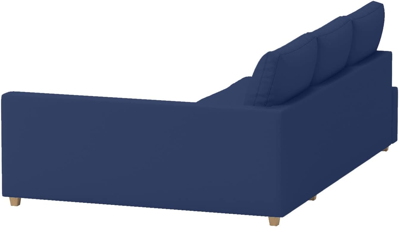 Durable Polyester Flax Friheten Sleeper Sofa Cover Replacement is Compatible with IKEA Friheten Sofa Bed, Or Corner, Or Sectional Slipcover. Sofa Cover Only (Polyester Blue Left Longer)