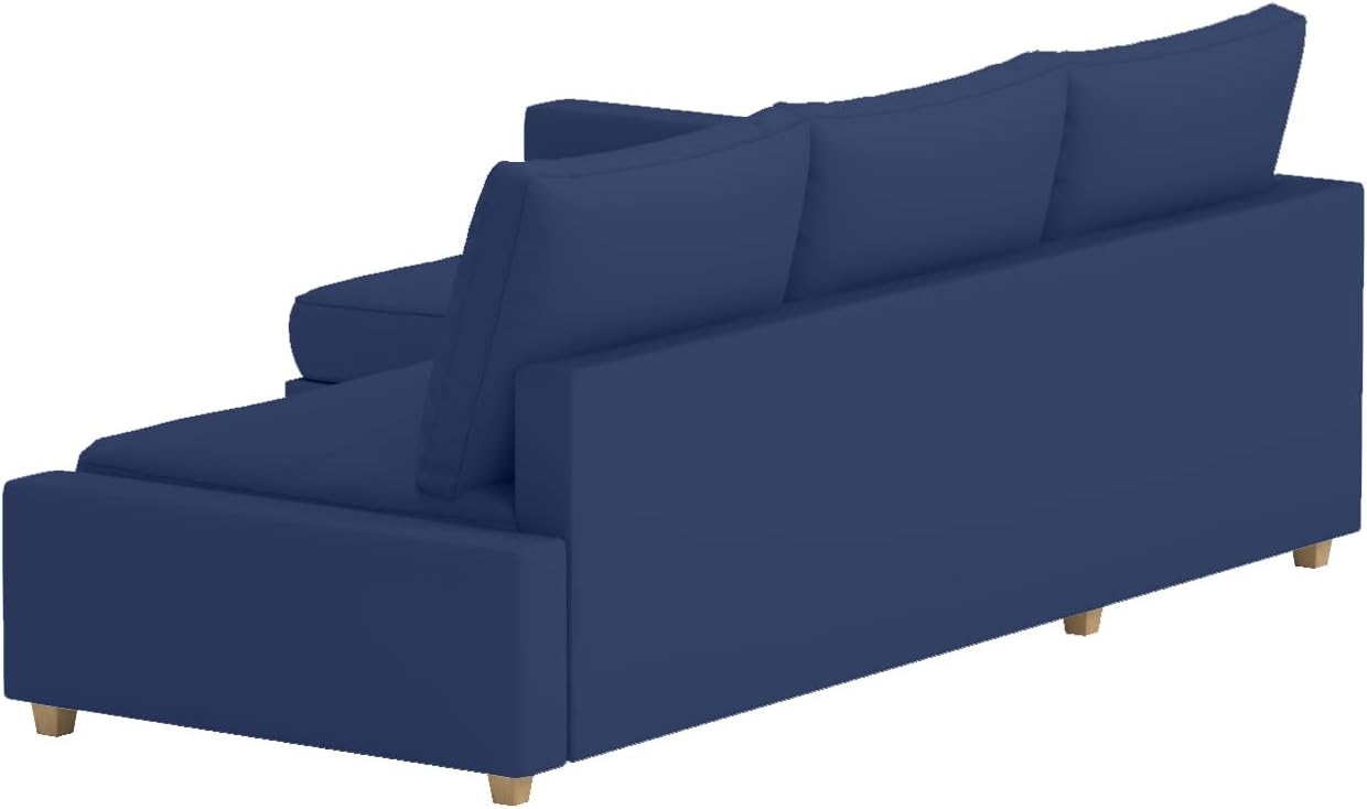 Durable Polyester Flax Friheten Sleeper Sofa Cover Replacement is Compatible with IKEA Friheten Sofa Bed, Or Corner, Or Sectional Slipcover. Sofa Cover Only (Polyester Blue Right Arm Longer)