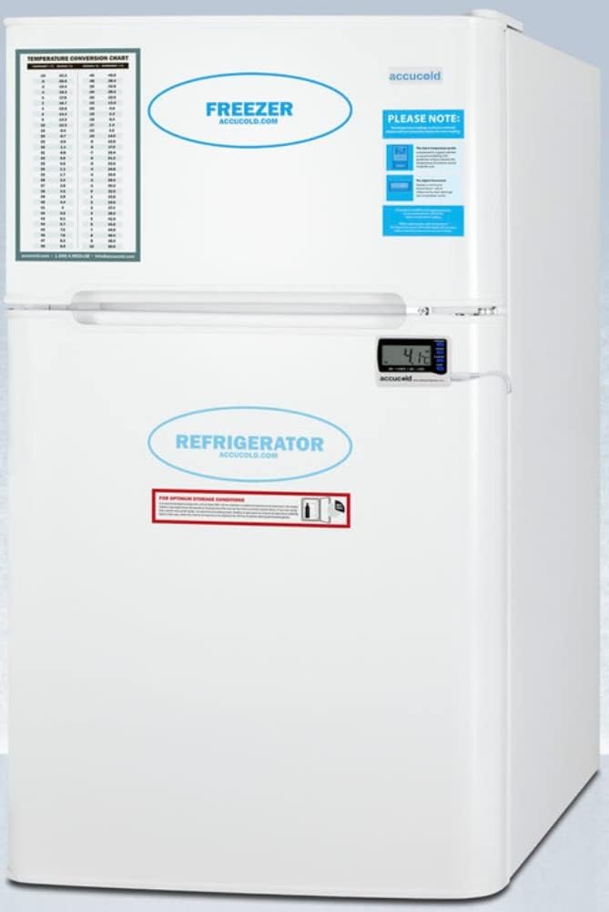 Summit Appliance AGP34RF General Purpose Counter Height 2-Door Refrigerator-Freezer with Digital Refrigerator Control, Internal Fan, Adjustable Wire Shelves, Door Storage and Alarm/Thermometer