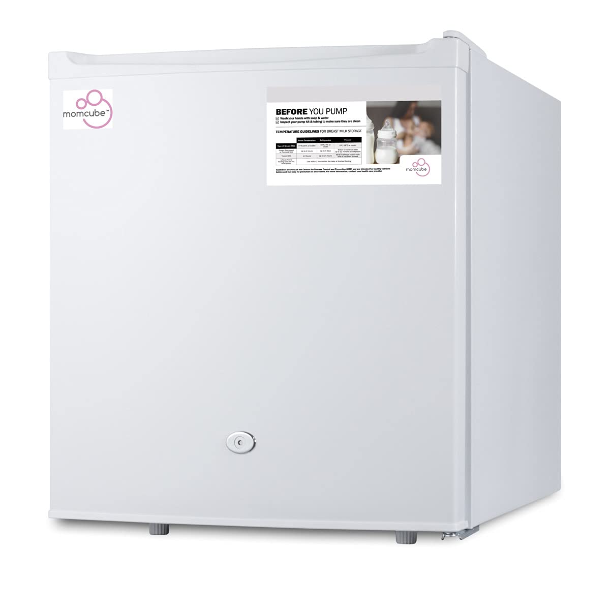 ACCUCOLD Momcube 19' Breast Milk Refrigerator, 1.7 cu.ft. Capacity, Compact Refrigerator, Medical Refrigerator, Lock, White - MC2