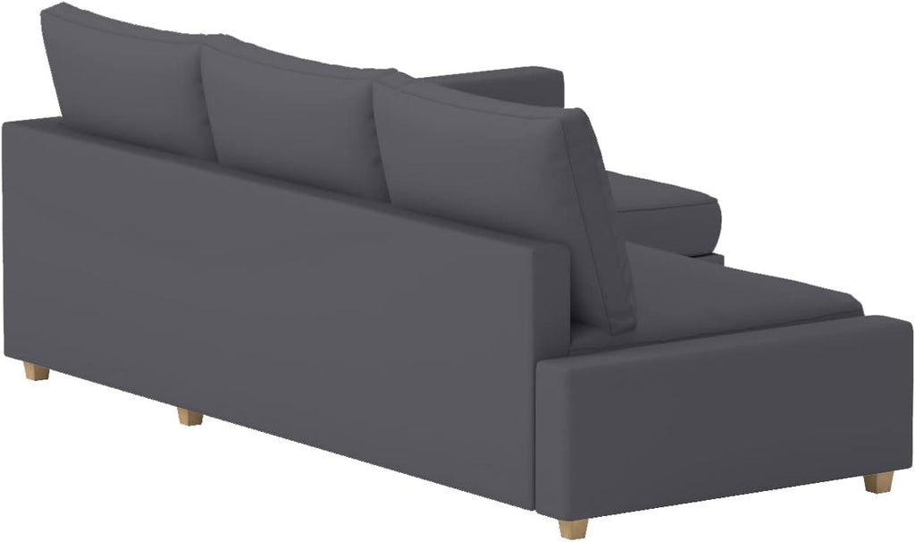 Durable Polyester Flax Friheten Sleeper Sofa Cover Replacement is Compatible with IKEA Friheten Sofa Bed, Or Corner, Or Sectional Slipcover. Sofa Cover Only (Dark Gray Left Chaise)