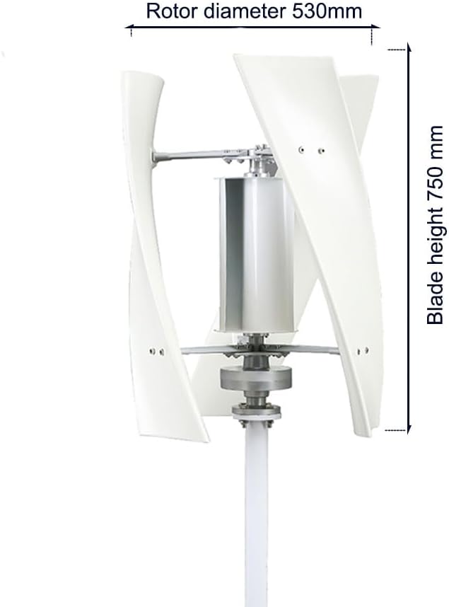 Wind Turbine Generator Kit, 1000W-6000W 12V/24V/48V 3 Blade with Charge Controller Portable Vertical Wind Power Turbine Generator Kit