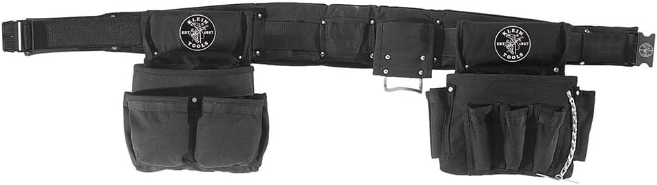 Klein Tools 5710M Electrician's Powerline Padded Tool Belt and Tool Pouch Combo, Medium, 4-Piece