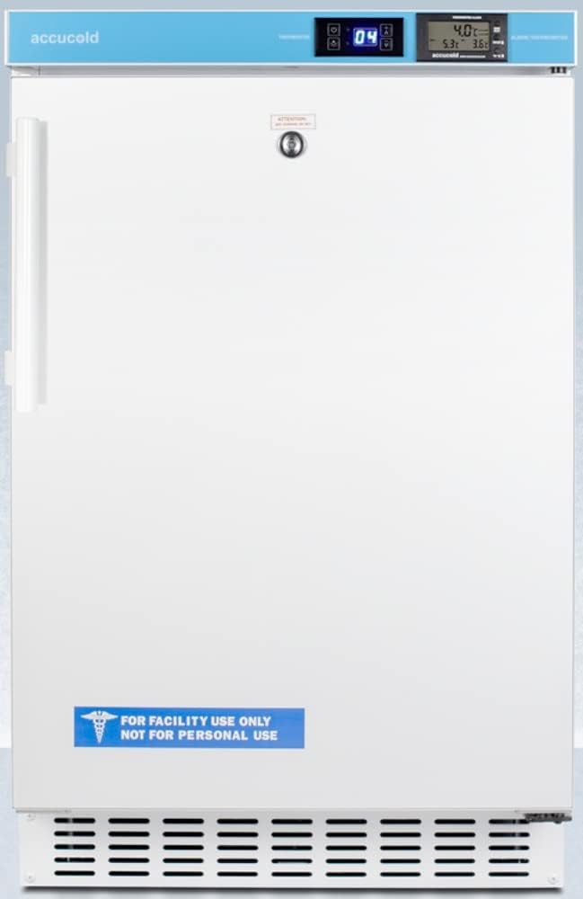 ACCUCOLD ACR45LCAL Pharmacy ADA Compliant 20' Wide Built-in Undercounter All-Refrigerator with NIST Calibrated Alarm/Thermometer, Vaccine Storage, Frost-Free, Self-Closing Door and Lock…