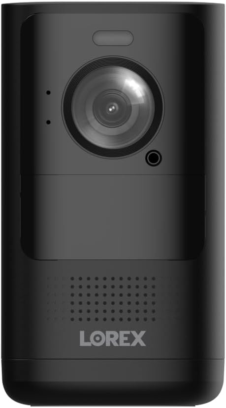 Lorex 4K Battery-Operated Wi-Fi Spotlight Camera | Black | 2-Way Talk | Color Night Vision | Person & Vehicle Detection | Siren | MicroSD Not Included | Cloud-Enabled | IP65 Weatherproof