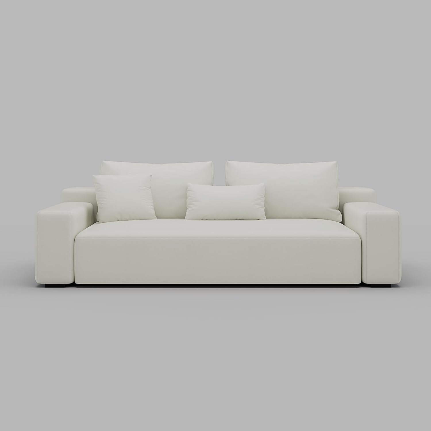Acanva Modern Oversized Modular L Shaped Sectional Sofa Set for Living Room, Minimalist Style Comfy 4-Seat Corner Couch, 3-Seat, Vegan Leather