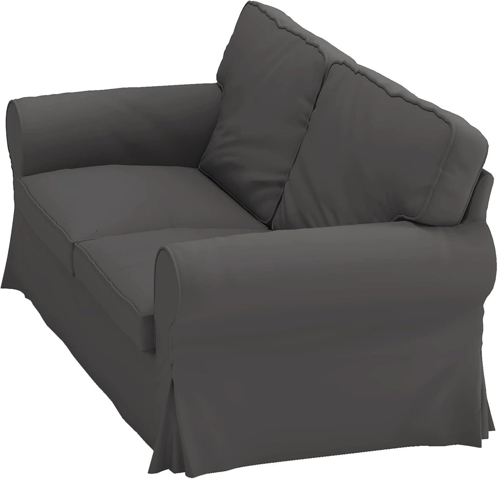 Polyester Flax Ektorp Loveseat Sofa Cover Replacement Slipcover Compatible with IKEA Ektorp Sofa (Polyester Deep Gray Loveseat)