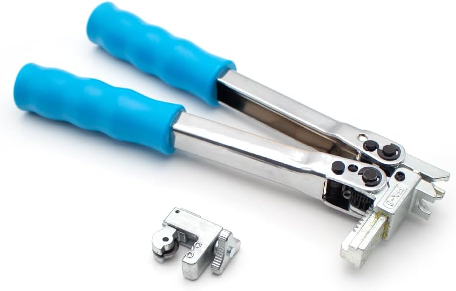 iDili FRK-8 Manual Crimping Tool for 8mm Refrigerator Lock Ring - Copper, Iron, Aluminum Pipe Crimper Pliers for Appliance Repair, Quick-Close Hand Tool