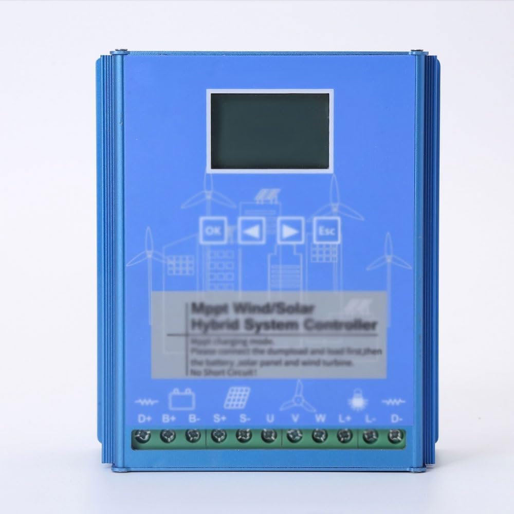200W 300W 400W 500W 600W 800W 1KW Off Grid MPPT Wind Solar Hybrid Charge Controller 12V/24V/48V Wind Turbine Generator Solar Panel Home Street Light Controller ( Color : 1000W 24V )