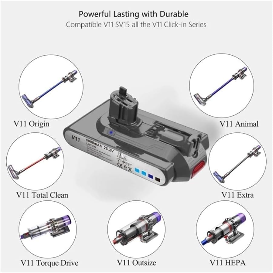 OUTMX 25.2V 6.0Ah Compatible for Dyson Battery V11 V15 SV15 SV16 SV17 SV22 SV28 SV29 SV47 Battery Part No. 970938-01 970425-01 Vacuum Cleaner Batteries(1 Pc)