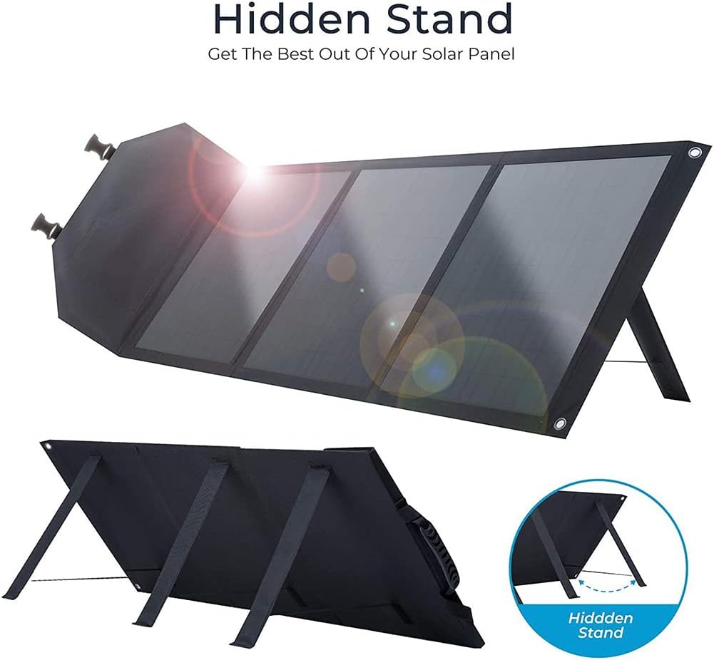 Solar Panel Kit,Solar Panels 60W Solar Panel 18V Monocrystalline Foldable Solar Charger Portable Generator for Outdoor Camping, Emergenc