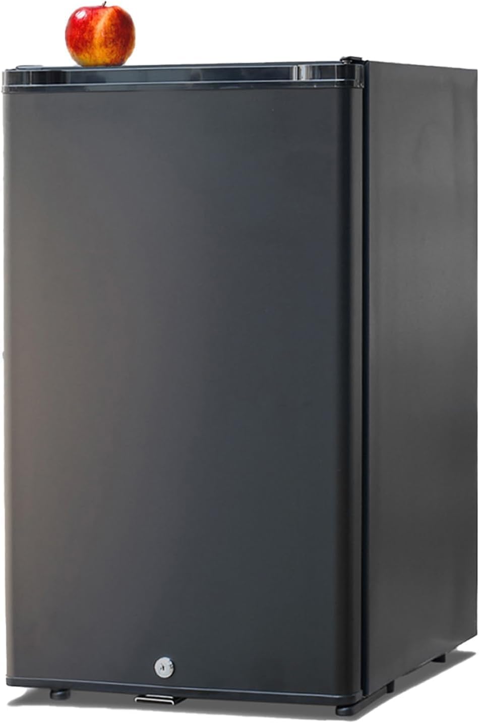 Compact Refrigerator with Lock 1.7 Cu.Ft, 12V/110V Mini RV Fridge, Reversible Door, Quiet Absorption Refrigerator for Bedroom, Camper, Semi Truck, Boat, Light, Black