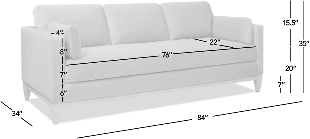 Jennifer Taylor Home Knox 84' Modern Farmhouse Performance Velvet Living Room Sofa Couch