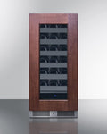 Summit 15 Inch Wine Cellar Shallow Depth Wine Refrigerator, Dimmable LED Light, Lock, Commercial or Residencial Use- SDHW1532PNRLHD (LHD, Panel Ready)(Panel not included)