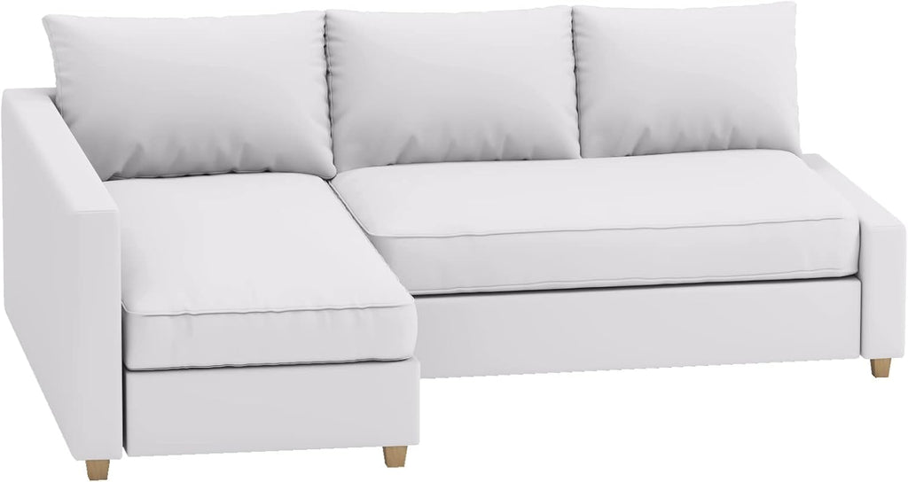 Durable Polyester Flax Friheten Sleeper Sofa Cover Replacement is Compatible with IKEA Friheten Sofa Bed, Or Corner, Or Sectional Slipcover. Sofa Cover Only (White Right Chaise)