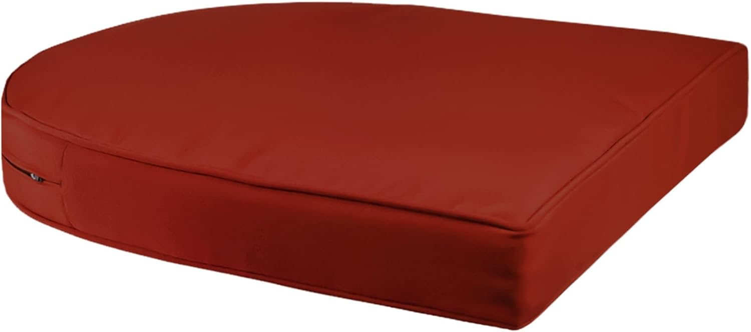 Jeco Rocker Wicker Chair with Red Cushion, Set of 2, Honey
