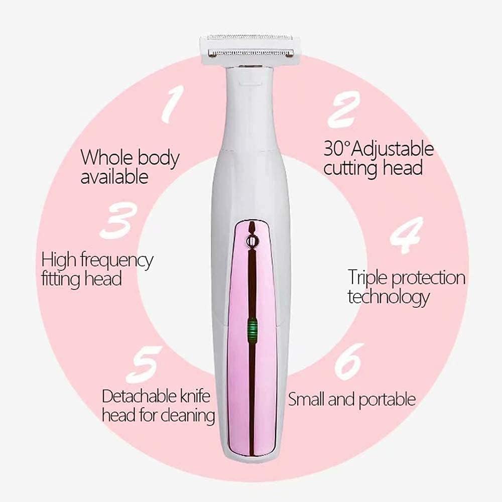 Epilator, Wet& Dry Electric Hair Removal, Rechargeable Lady Cordless 3 in 1 Shaver Women' s Razor Bikini Trimmer for Leg Armpit Hair Wet and Dry Waterproof