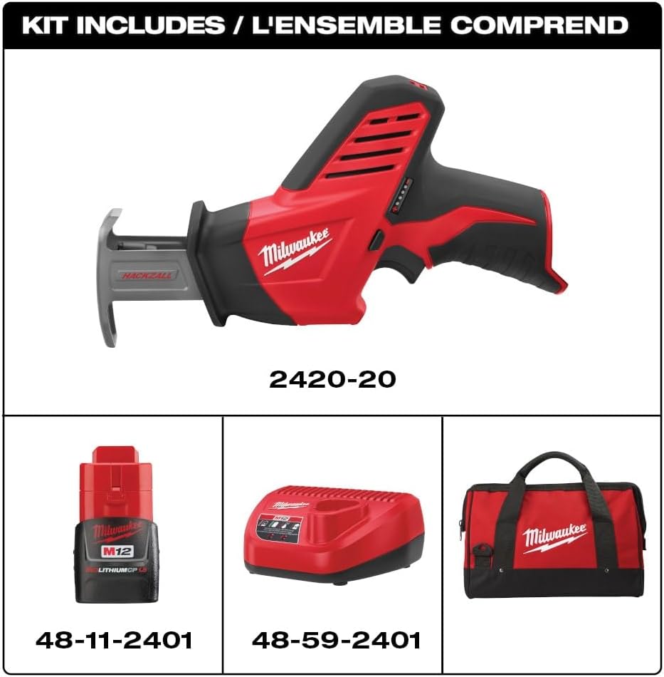 Milwaukee 2420-21 12-Volt Hackzall Saw Kit