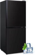 Cucina Magica 4.2 Cu Ft Mini Fridge for Bedroom, 2 Door Small Fridge, 7 Level Thermostat, LED Light, Small Refrigerator for Bedroom, Office, Dorm - Black