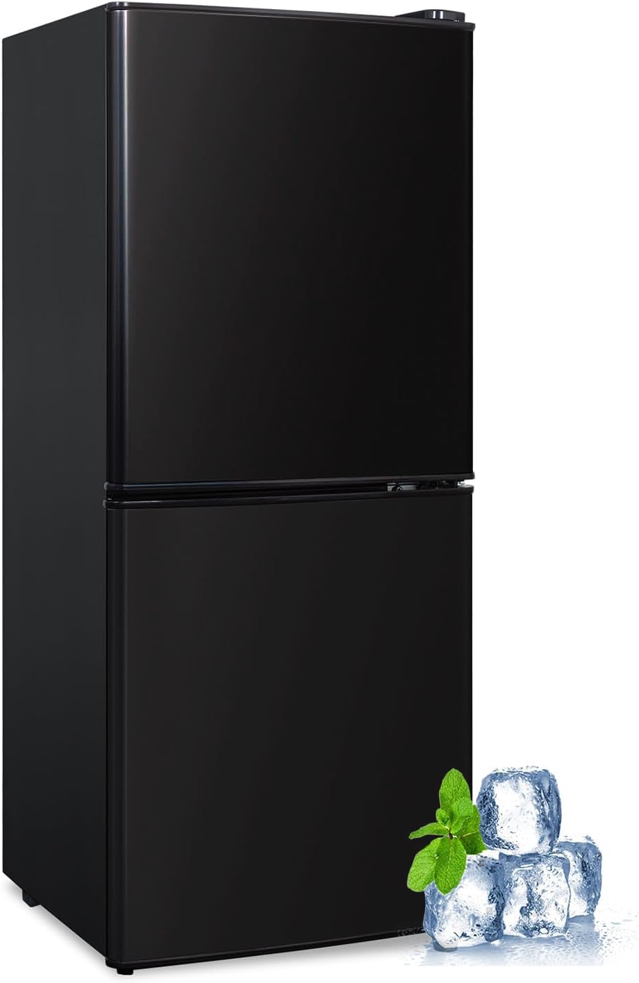 Cucina Magica 4.2 Cu Ft Mini Fridge for Bedroom, 2 Door Small Fridge, 7 Level Thermostat, LED Light, Small Refrigerator for Bedroom, Office, Dorm - Black