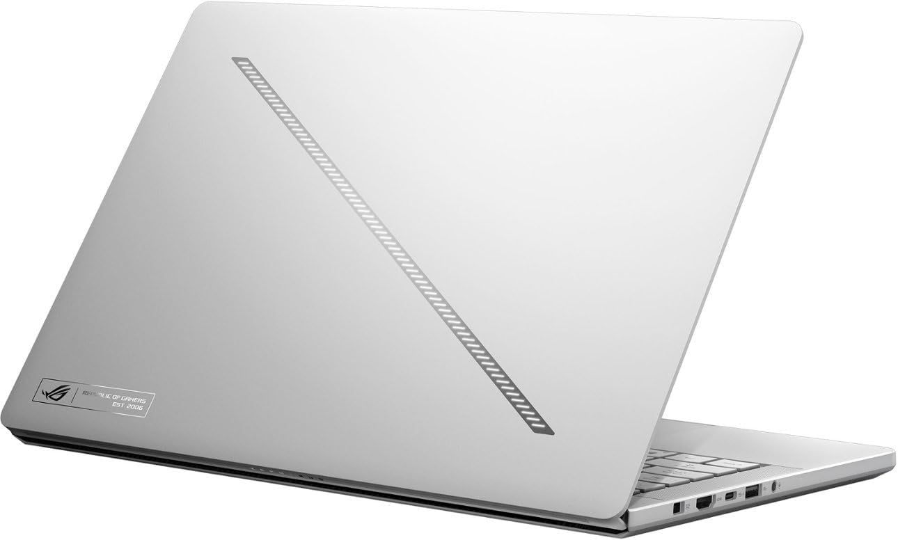 ASUS ROG Zephyrus G14 14.0' OLED 120Hz QHD White Gaming Laptop (AMD Ryzen 9 8945HS, RTX 4060 8GB, 16GB LPDDR5X RAM, 2TB PCIe SSD, RGB Backlit KB, Wifi 6E, Bluetooth 5.3, Micro SD, Win11Home) w/DKZ Hub