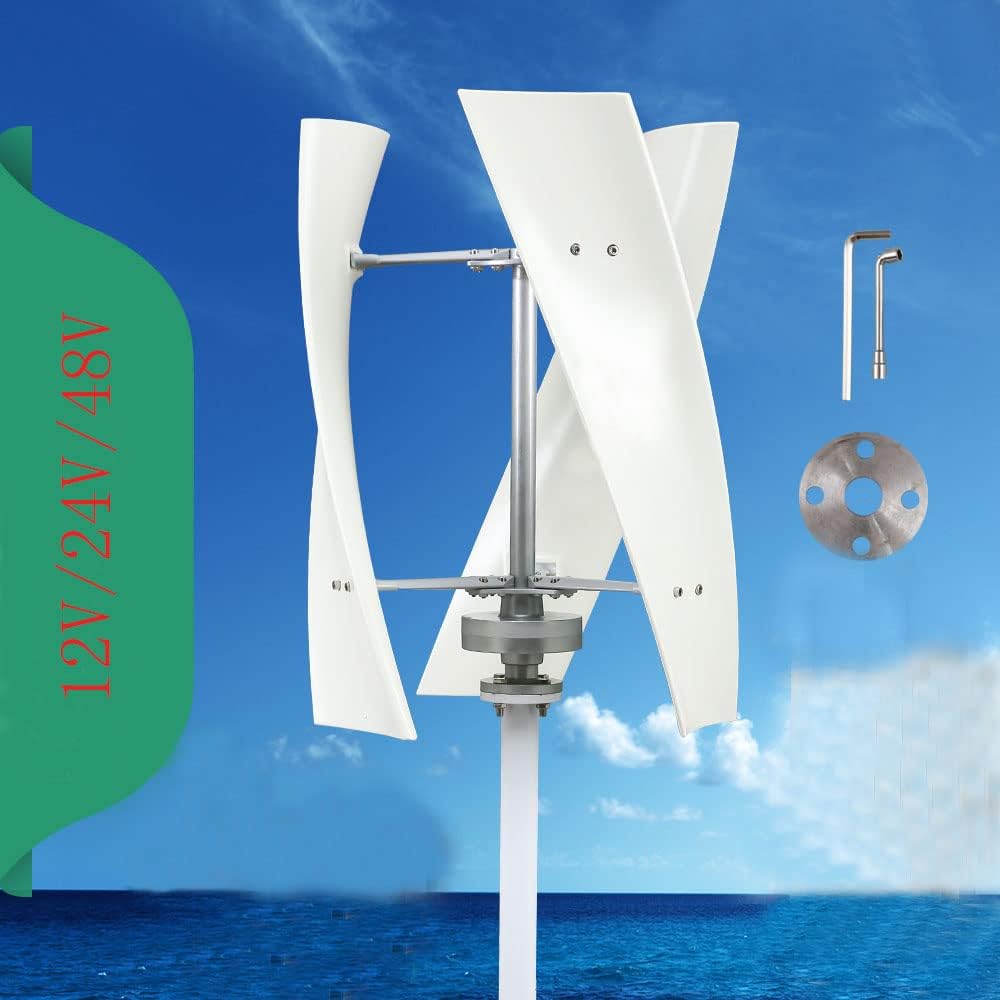 Wind Turbine Generator Kit,1000W 12V 24V 48V Portable Vertical 3 Blade Wind Generator Kit with Charge Controller Suitable for Wind Power, Solar Energy, and Batteries