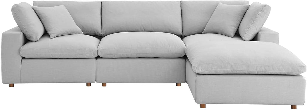 Modway Commix Down-Filled Overstuffed Upholstered 4-Piece Sectional Sofa