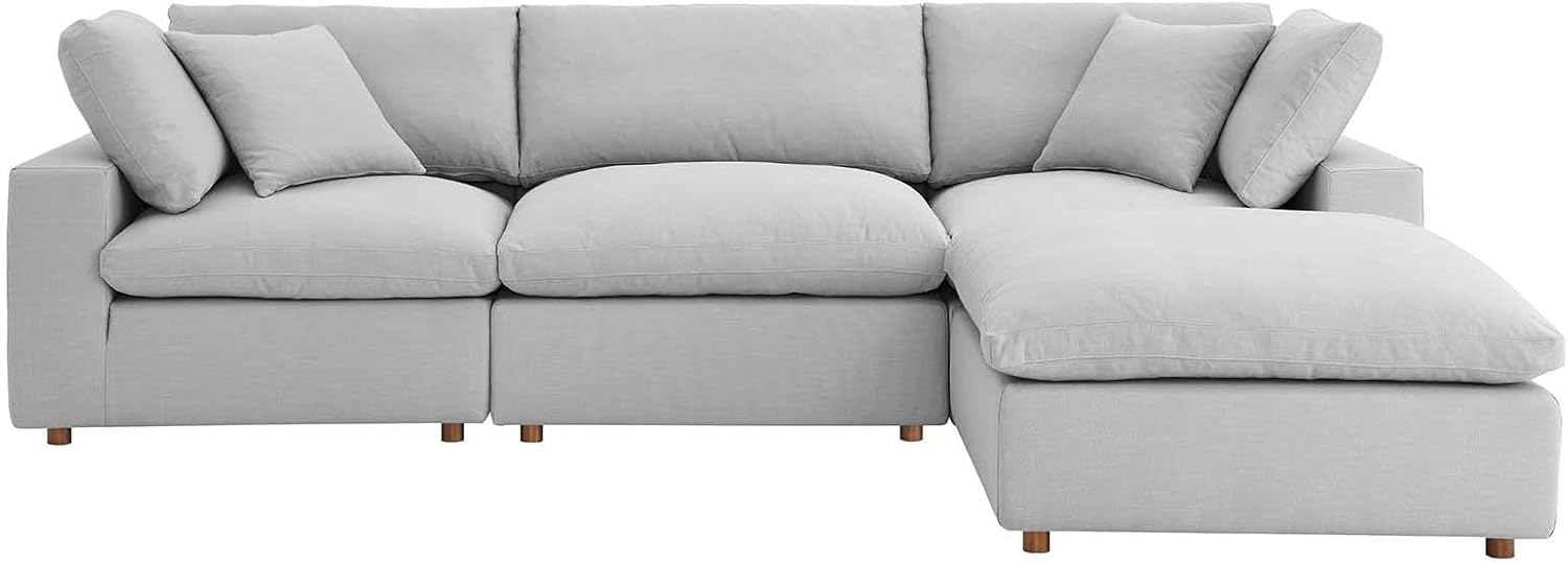 Modway Commix Down-Filled Overstuffed Upholstered 4-Piece Sectional Sofa