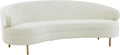 SAFAVIEH Couture Collection Primrose Cream Velvet/Gold Curved Sofa (Fully Assembled)