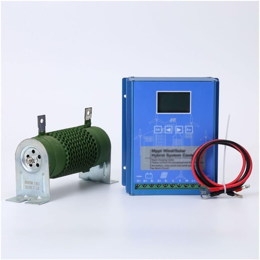 200W 300W 400W 500W 600W 800W 1KW Off Grid MPPT Wind Solar Hybrid Charge Controller 12V/24V/48V Wind Turbine Generator Solar Panel Home Street Light Controller ( Color : 200W 12V )